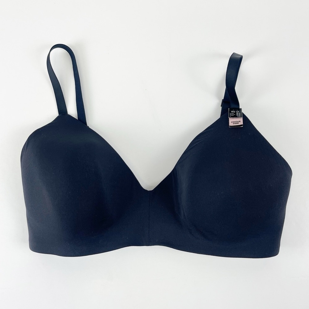 Etam Black Bra US 40C FR 90D Lightly Lined NWT NEW